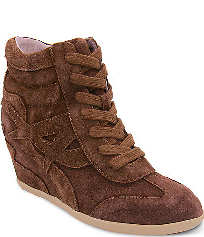 ASH Boradia Washed Suede High Top Wedge Sneakers