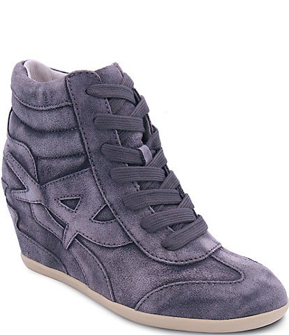 ASH Boradia Washed Suede High Top Wedge Sneakers