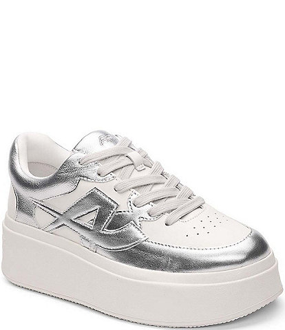 ASH Malva Metallic Leather Platform Sneakers