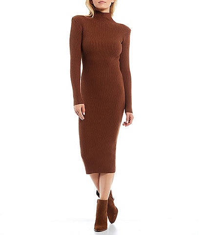 ASTR the Label Abilene Turtleneck Long Sleeve Sweater Midi Dress