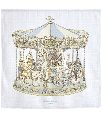 Atelier Choux Paris Baby Organic Cotton Carousel Swaddle Blanket