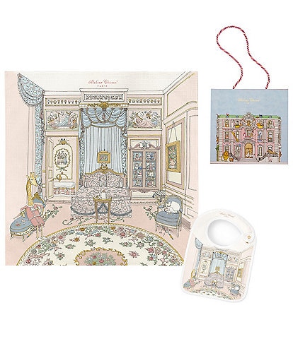 Atelier Choux Paris French Bedroom Organic Cotton Swaddle & Bib with Gift Box Set