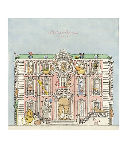 Atelier Choux Paris Organic Cotton Baby Monceau Mansion Swaddle Blanket with Gift Box