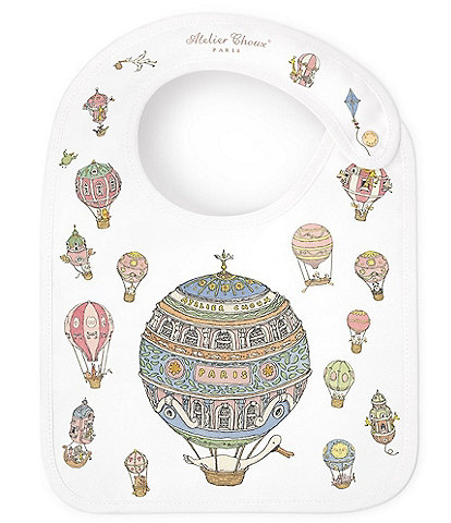 Atelier Choux Paris Organic Cotton Hot Air Balloon Reversible Satin Bib