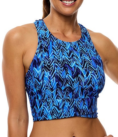Athena Open Ocean High Neck Cropped Swim Top