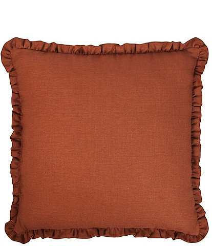 Austin Horn Classics Peacock Paradise Ruffled Square Decorative Pillow