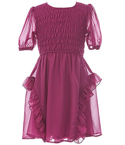 Ava & Yelly Big Girls 7-16 Puffed-Sleeve Fit-And-Flare Dress