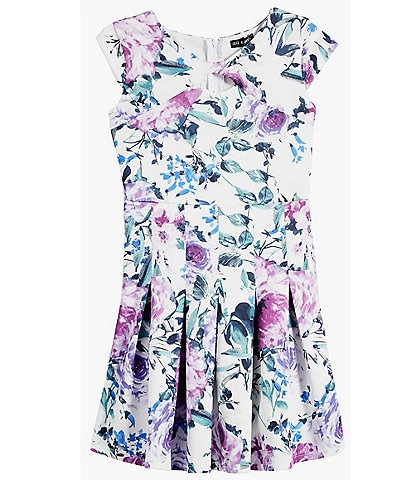 Ava & Yelly Big Girls 7-16 Cap-Sleeve Floral-Printed Fit-And-Flare Dress