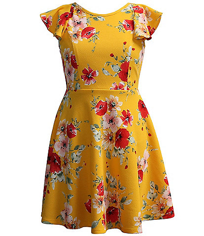 Ava & Yelly Big Girls 7-16 Floral Printed Fit & Flare Dress
