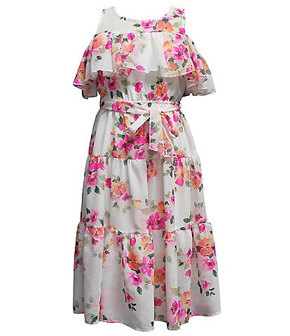 Ava & Yelly Big Girls 7-16 Floral-Printed Flounce Bodice Fit & Flare Maxi Dress