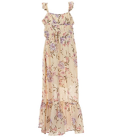 Ava & Yelly Big Girls 7-16 Sleeveless Floral-Printed Long Dress