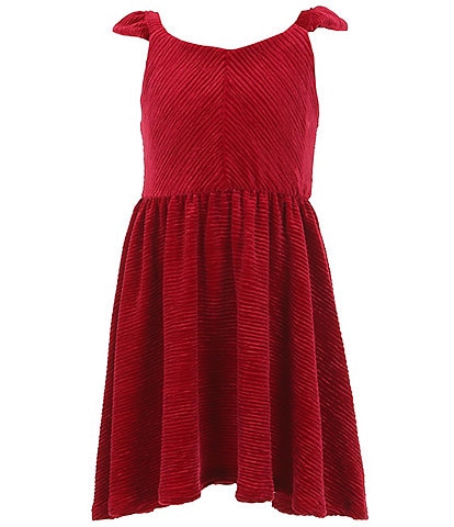 Ava & Yelly Big Girls 7-16 V-Neck Flutter Sleeve Velvet Fit-and-Flare Dress