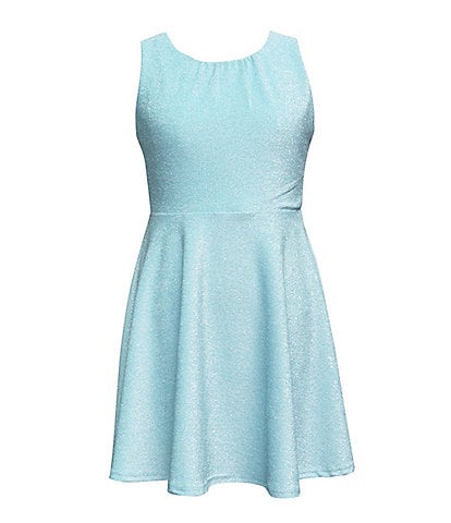 Ava & Yelly Little Girls 4-6X Sleeveless Lurex Knit Fit-And-Flare Dress