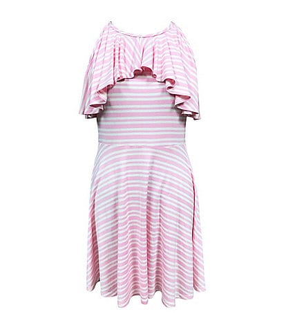Ava & Yelly Little Girls 4-6XStriped Ruffled Fit-And-Flare Dress