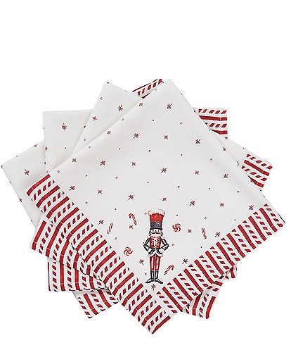 Avanti Holiday Nutcracker Candy Collection Set of 4 Napkin Set