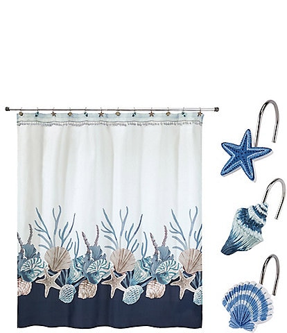 Avanti Linens 13-Piece Blue Lagoon Shower Curtain And Hook Set