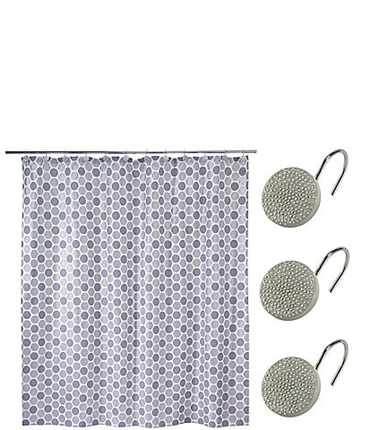 Avanti Linens 13-Piece Dotted Circles Shower Curtain And Hook