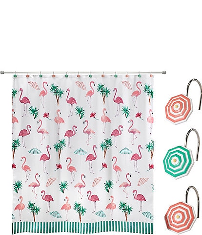 Avanti Linens 13-Piece Flamingo Paradise Shower Curtain And Hook Set