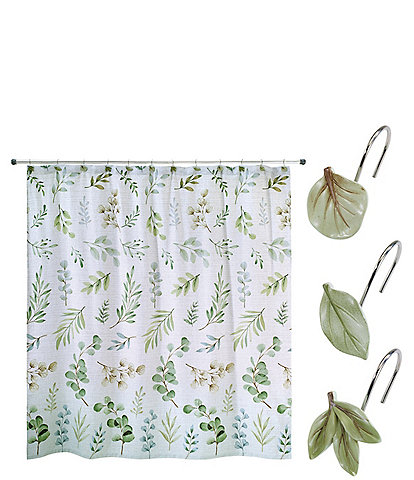 Avanti Linens 13-Piece Ombre Leaves Shower Curtain And Hook Set