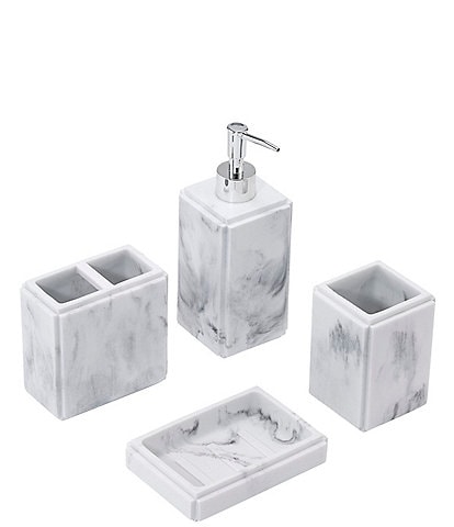 Avanti Linens Catania Marble 4-Piece Bathroom Accessory Collection Set