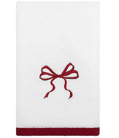 Avanti Linens Christmas Bows Decorative Embroidered Bath Towel