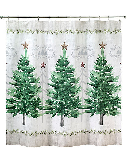 Avanti Linens Christmas Tree Shower Curtain