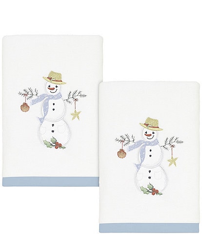 Avanti Linens Coastal Snowman Collection Embroidered Bath Towel Set