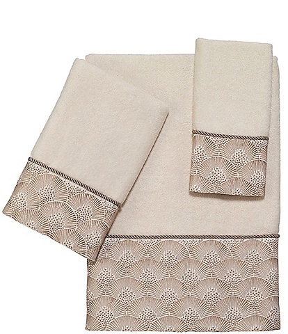 Avanti Linens Deco Shell Embellished Bordered 3-Piece Bath Towel Set