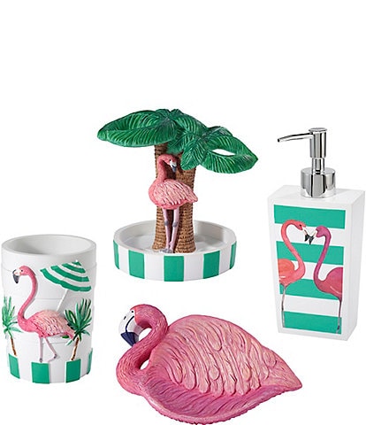 Avanti Linens Flamingo Paradise Collection 4-Piece Bath Accessory Set