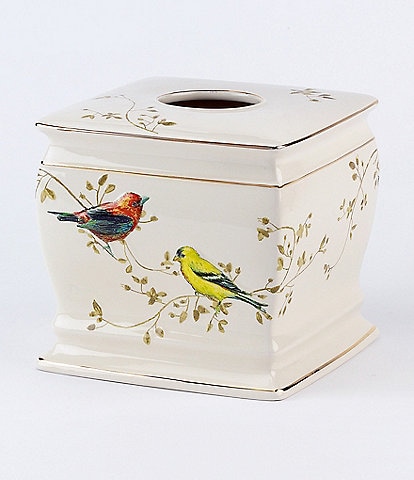 Avanti Linens Gilded Birds Ceramic Tissue Box