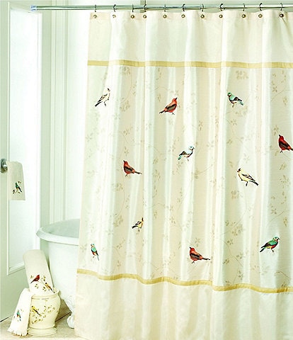 Avanti Linens Tan Shower Curtains, White Bird Shower Curtain Hooks