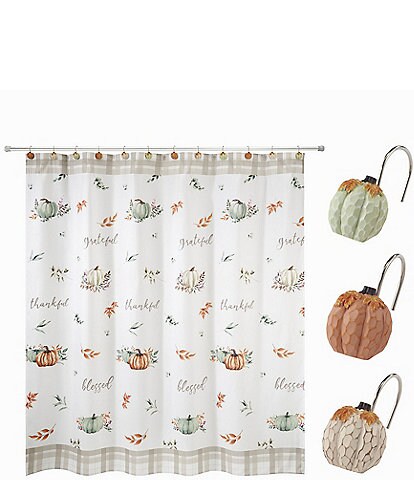 Avanti Linens Grateful Patch Collection 13-Piece Shower Curtain And Shower Hook Set