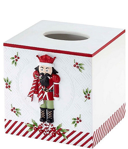 Avanti Linens Holiday Collection Peppermint Nutcracker Bath Tissue Box Cover