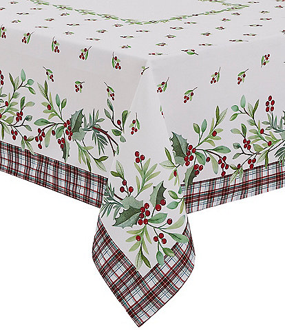 Avanti Linens Holly Plaid Collection Tablecloth