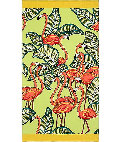 Avanti Linens Nicole Miller Flamingo & Leaves Beach Towel