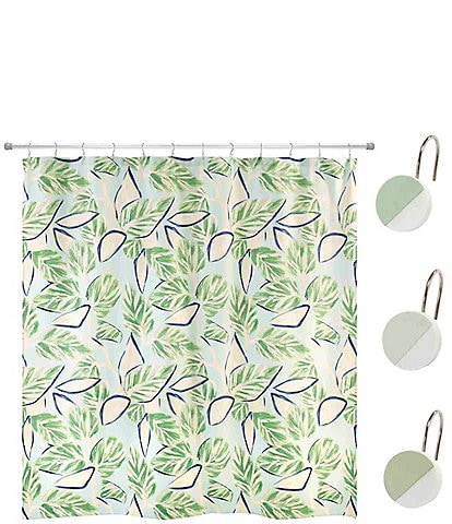 Avanti Linens Nicole Miller Tropiluxe Shower Curtain / Hook Set