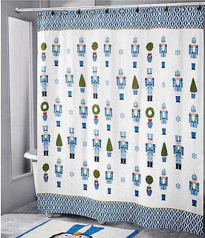 Avanti Linens Nutcracker Trellis Collection Decorative Holiday Shower Curtain