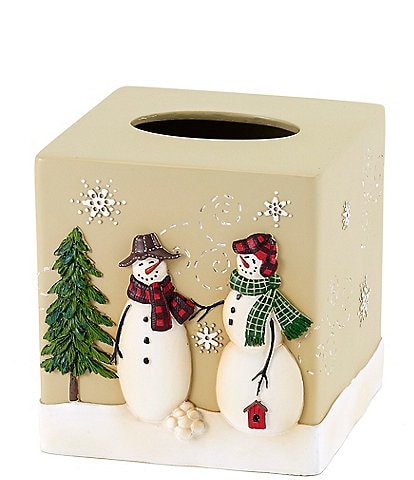 Avanti Linens Snowmen Gathering Collection Hand-Painted Tissue Box Cover
