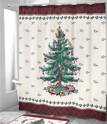 Avanti Linens Spode Christmas Tree® Tartan Shower Curtain