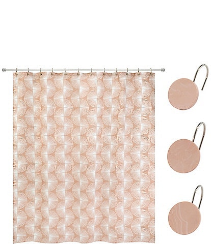 Avanti Linens x Nicole Miller Kendall Shower Curtain & Hooks Set