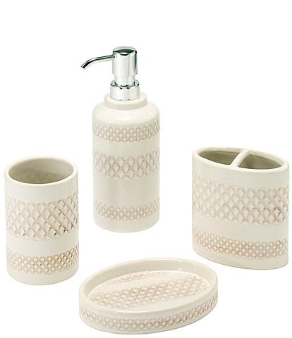 Avanti Linens x Nicole Miller Lyra Ceramic 4-Piece Bath Accessory Set