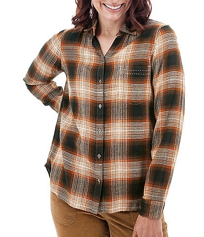 Aventura Braelin Woven Plaid Collared Long Sleeve Shirt