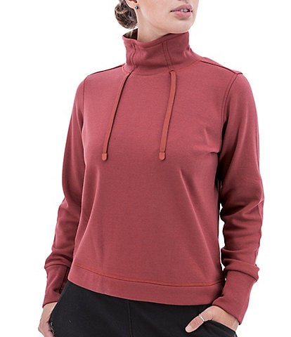 Aventura Long Sleeve Thumbholes Mock Neck Sustainable Fleece Dogwalker Top