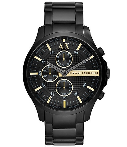 A/X Armani Exchange Men's Chronograph Black IP Stainless Steel Bracelet Watch