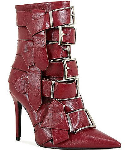 Azalea Wang Alcetas Buckled Straps Pointed Toe Booties