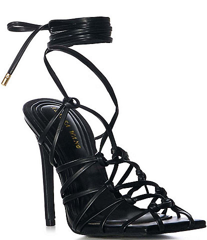 Azalea Wang Amenra Strappy Ankle Wrap Gladiator Dress Sandals