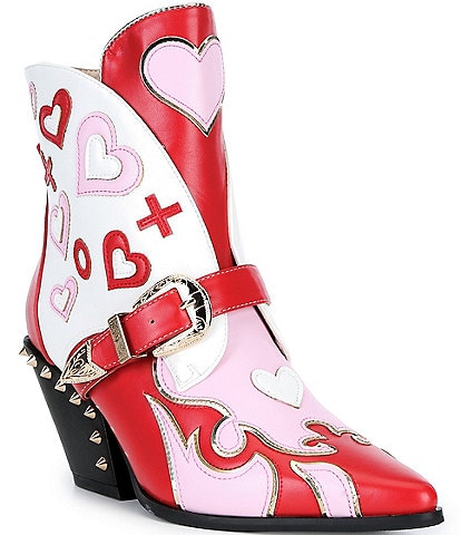 Azalea Wang Besos X and O Heart Western Booties