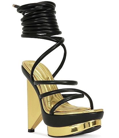 Azalea Wang Celinea Ankle Wrap Platform Sandals