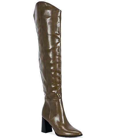 Azalea Wang Cezanne Block Heel Over The Knee Boots