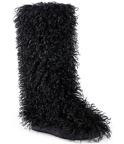Azalea Wang Denton Faux Fur Platform Tall Boots